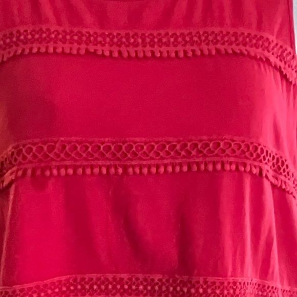 Talbots 100% Cotton Red Tee with Embellished Bodice Size Large - Picture 7 of 7